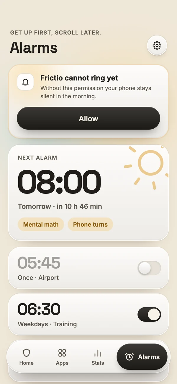 An alarm with a task